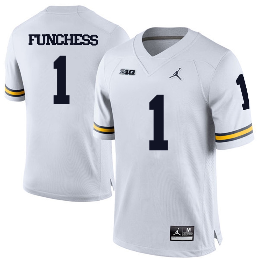 Michigan Wolverines Men's NCAA Devin Funchess #1 White College Football Jersey VBG0649DK